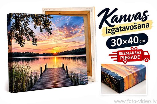 Kanvas izgatavošana 30x40 cm ar Jūsu foto – bezmaksas piegāde