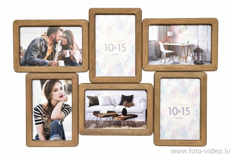Koka foto rāmis kolāžai (6x 10x15 cm)