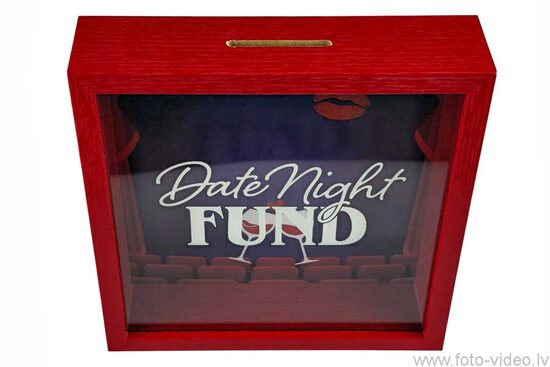 Koka krājkase "Date Night Fund" 20x20 cm