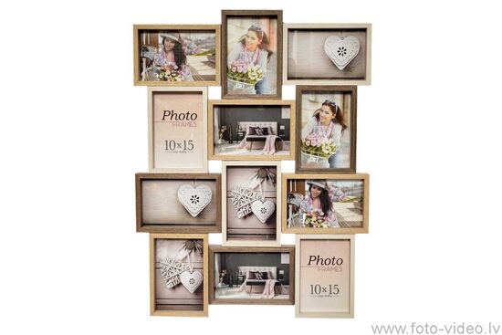 Koka foto rāmis kolāžai (12x 10x15 cm)