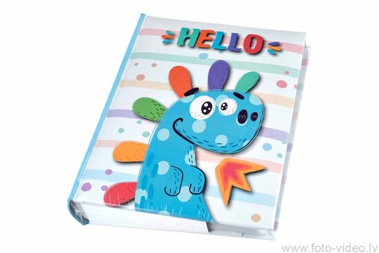 Foto albums 10x15cm 200 bildēm. B46200S Hello Blue. Dinozauriņš.