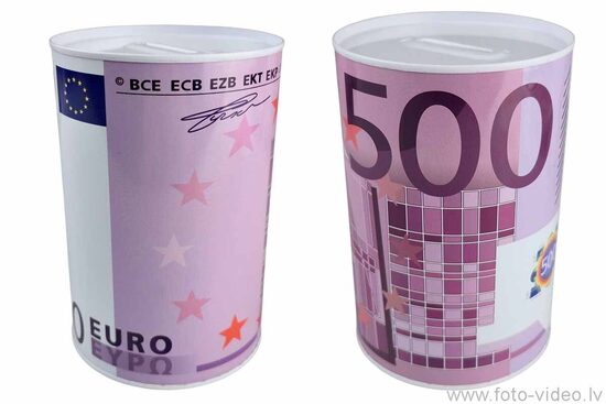 Krājkase 500 euro. 10x14,8cm