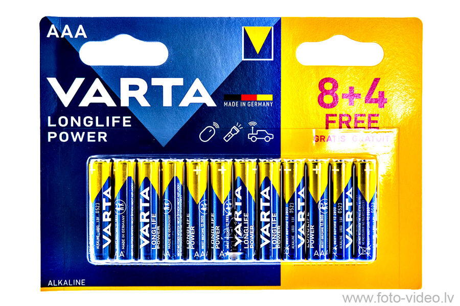 Baterijas Varta AAA Longlife Power (12 gab.)