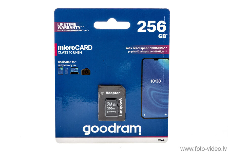 micro Card 256 GB. Class 10 UHS-1
