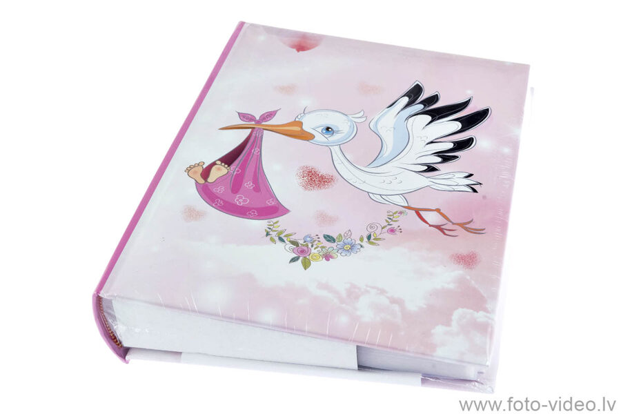 Foto albums 10x15cm 200 bildēm. B46200S Stork Love Pink