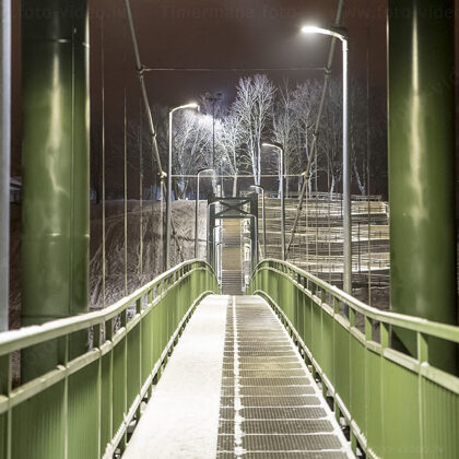 Bauska. Gājēju tilts pāri Mūsas upei.